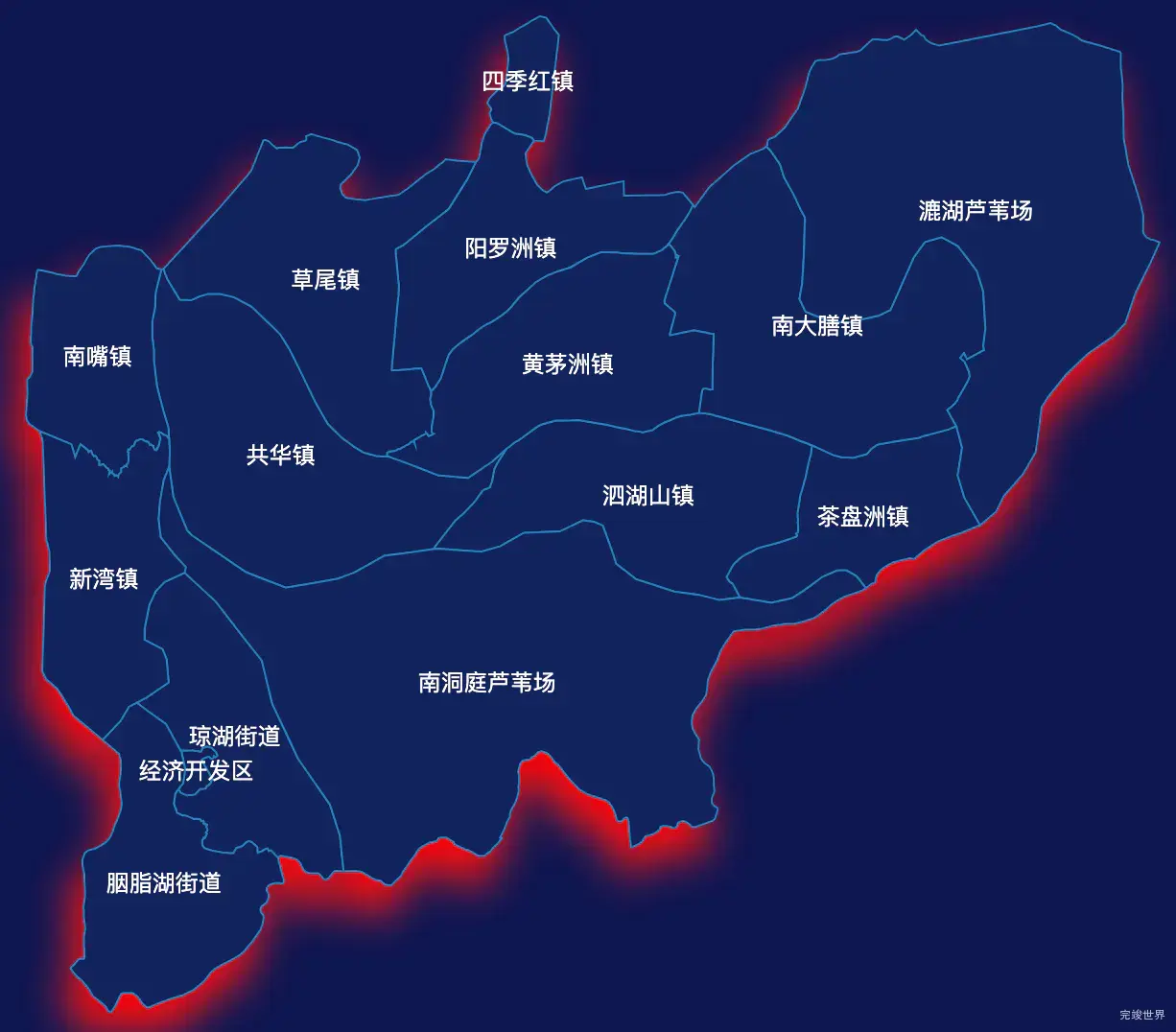 echarts益阳市沅江市geoJson地图阴影