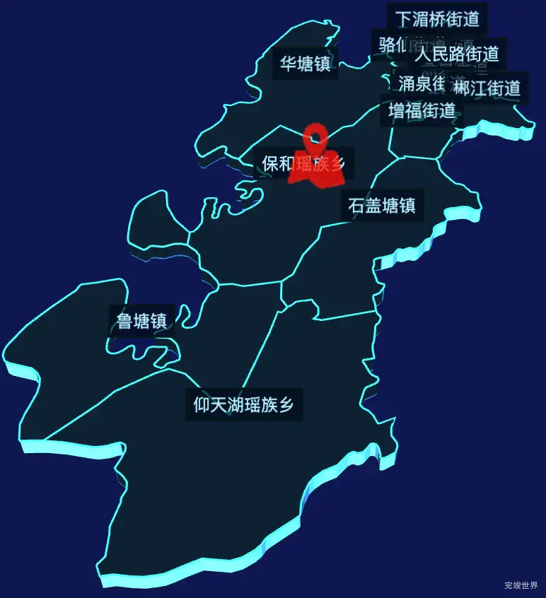 echarts郴州市北湖区geoJson地图3d地图自定义图标