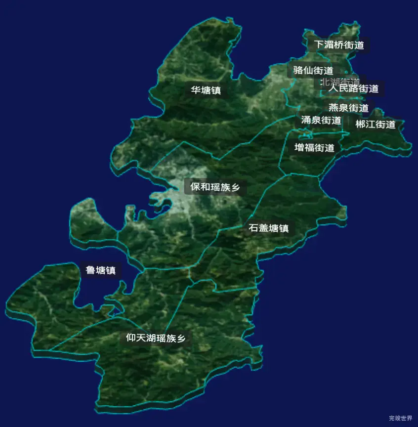 threejs郴州市北湖区geoJson地图3d地图CSS3D标签