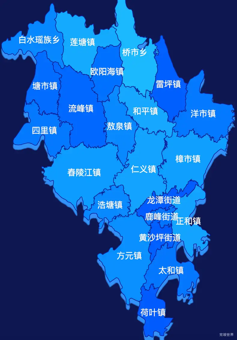 echarts郴州市桂阳县geoJson地图 visualMap控制地图颜色