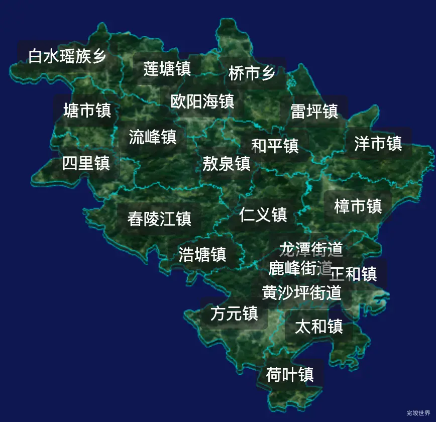 threejs郴州市桂阳县geoJson地图3d地图