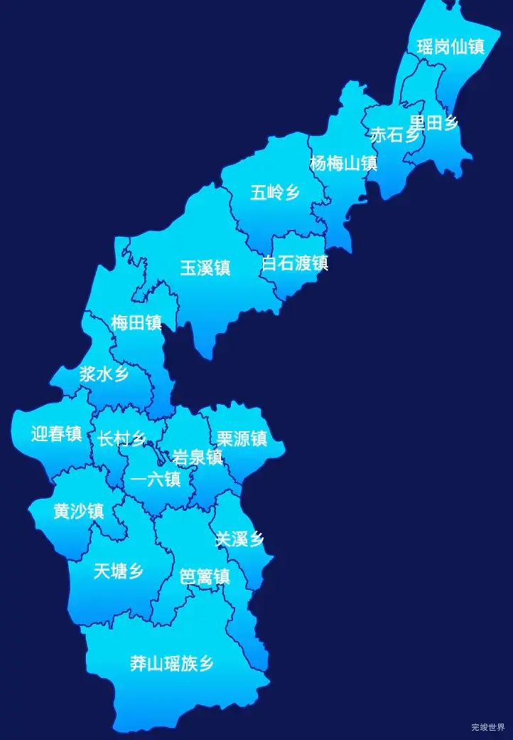 echarts郴州市宜章县geoJson地图局部颜色渐变