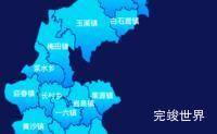 echarts郴州市宜章县geoJson地图局部颜色渐变效果