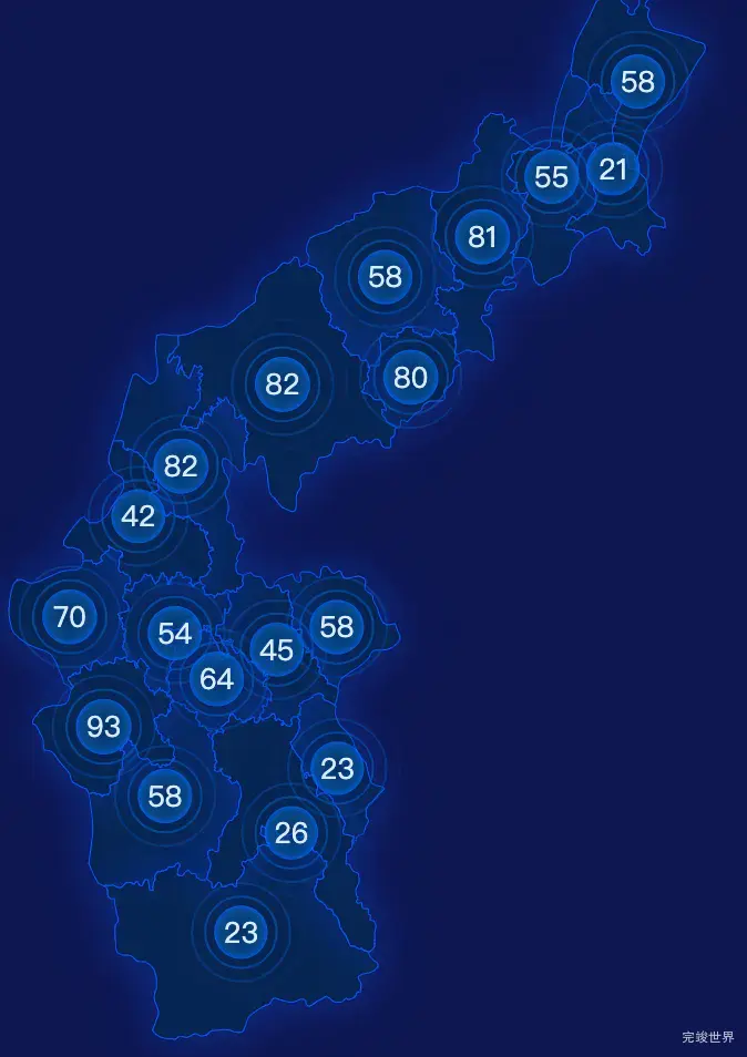 echarts郴州市宜章县geoJson地图圆形波纹状气泡图