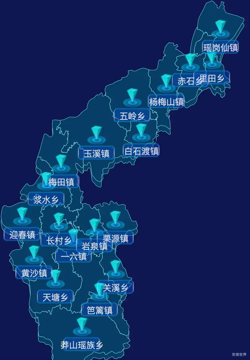 echarts郴州市宜章县geoJson地图点击跳转到指定页面