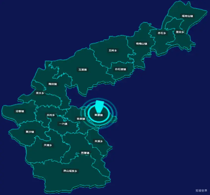 threejs郴州市宜章县geoJson地图3d地图添加旋转棱锥