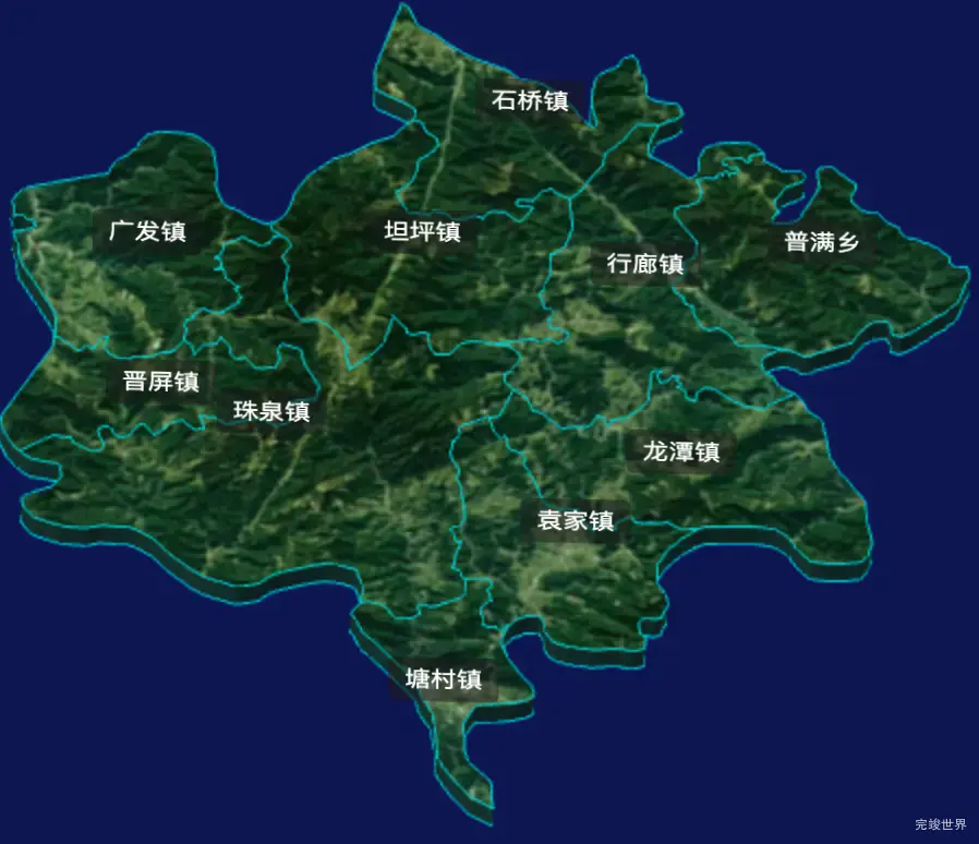 threejs郴州市嘉禾县geoJson地图3d地图