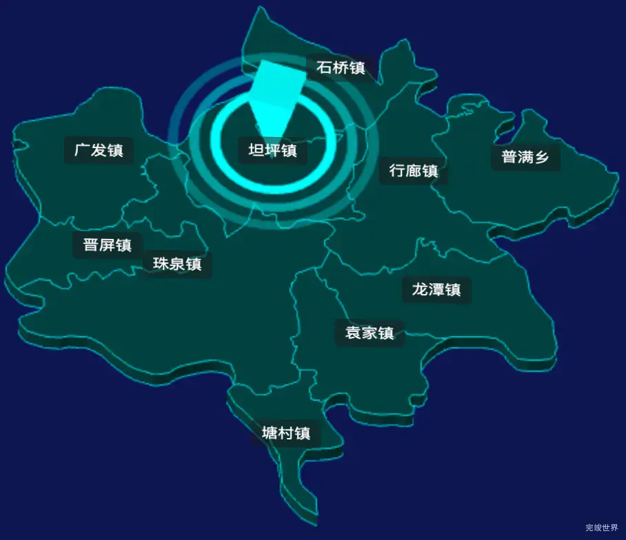 threejs郴州市嘉禾县geoJson地图3d地图