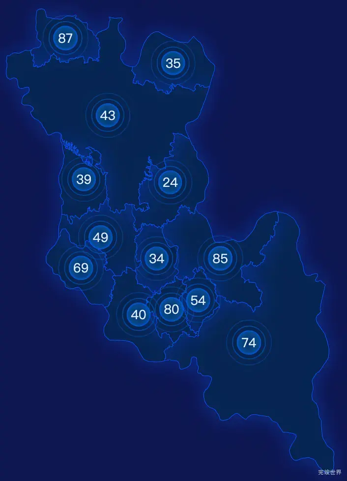 echarts郴州市安仁县geoJson地图圆形波纹状气泡图