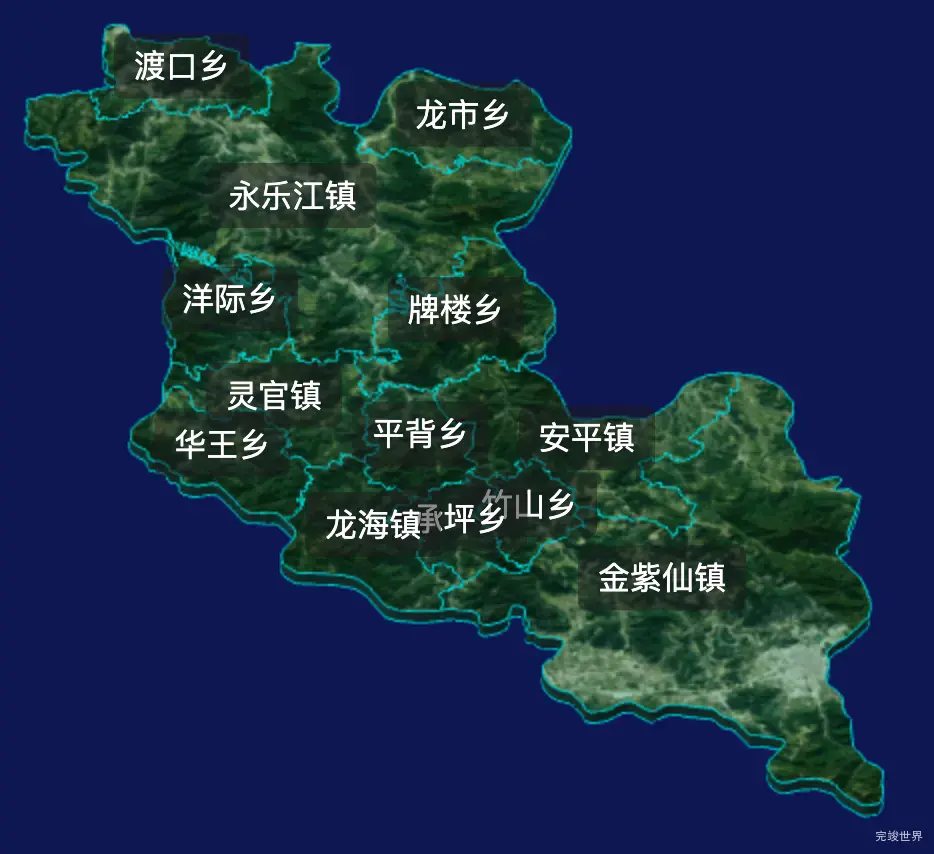 threejs郴州市安仁县geoJson地图3d地图