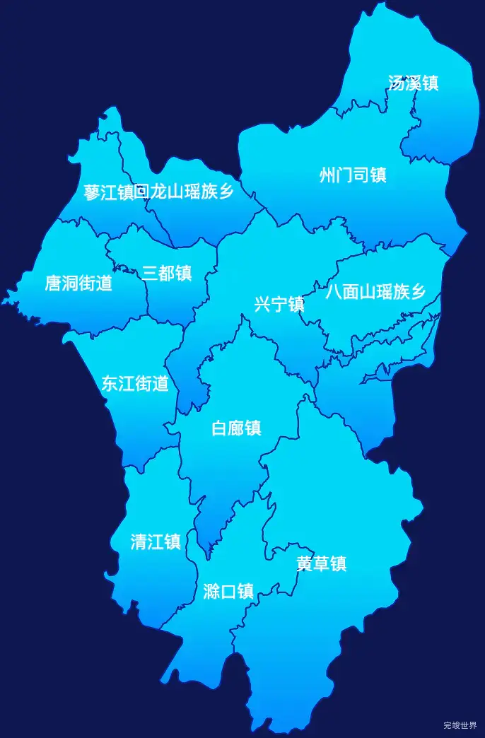 echarts郴州市资兴市geoJson地图局部颜色渐变