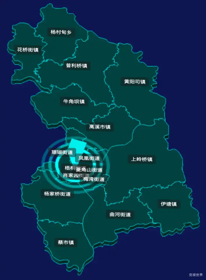 threejs永州市冷水滩区geoJson地图3d地图添加旋转棱锥