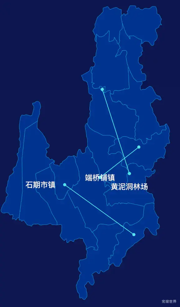 echarts永州市东安县geoJson地图自定义引导线