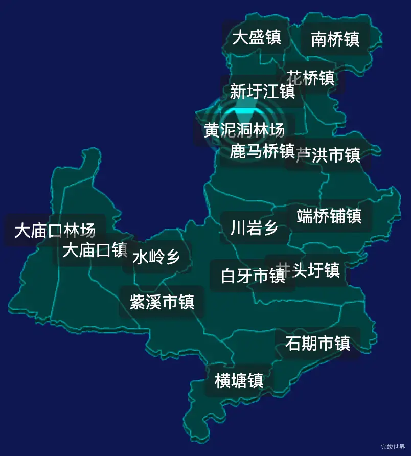 threejs永州市东安县geoJson地图3d地图添加旋转棱锥