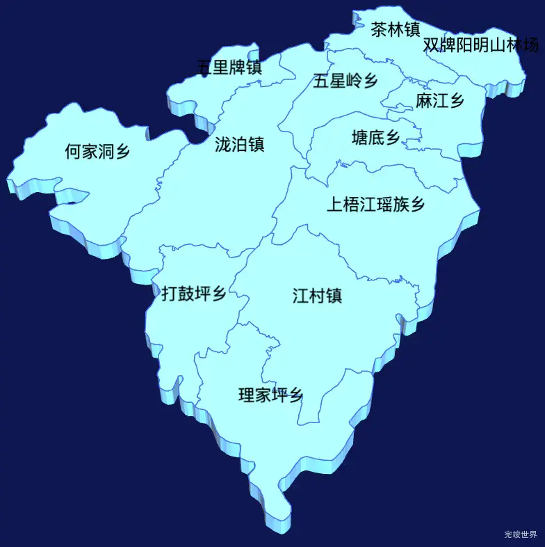 echarts永州市双牌县geoJson地图3d地图