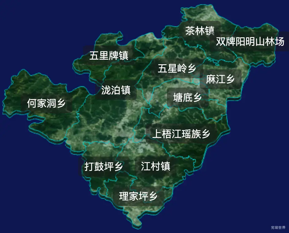 threejs永州市双牌县geoJson地图3d地图css2d标签