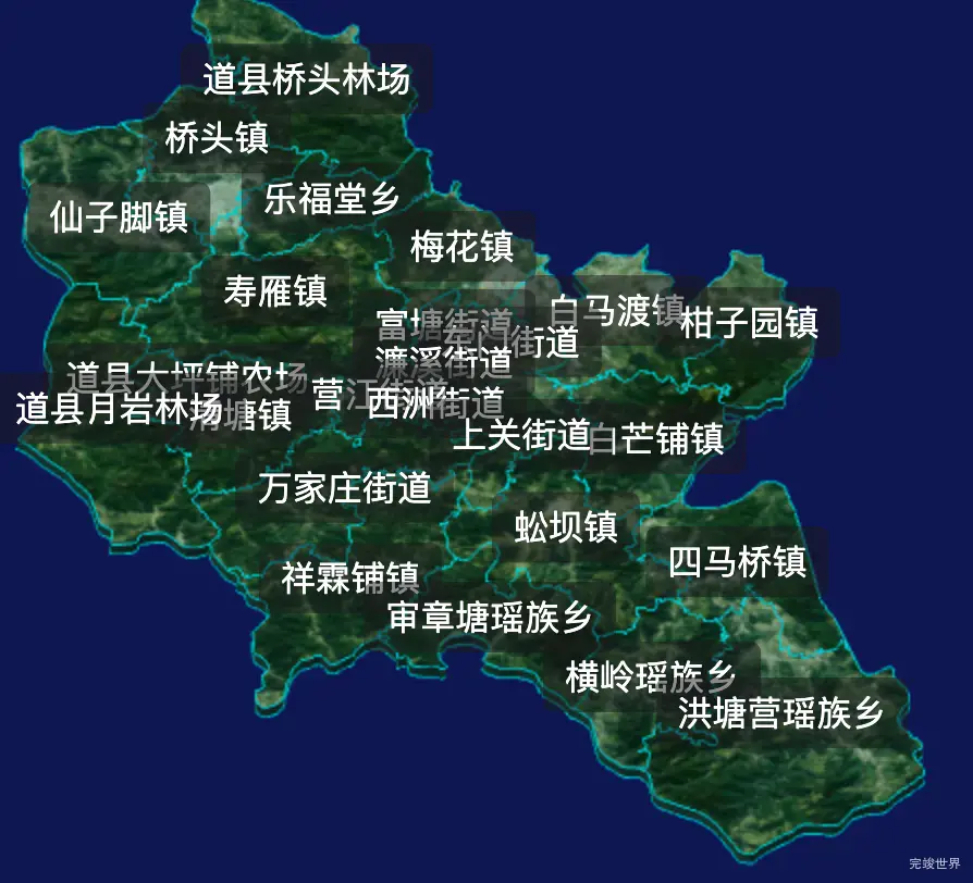 threejs永州市道县geoJson地图3d地图css2d标签