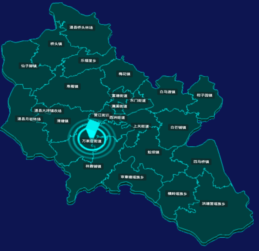 threejs永州市道县geoJson地图3d地图