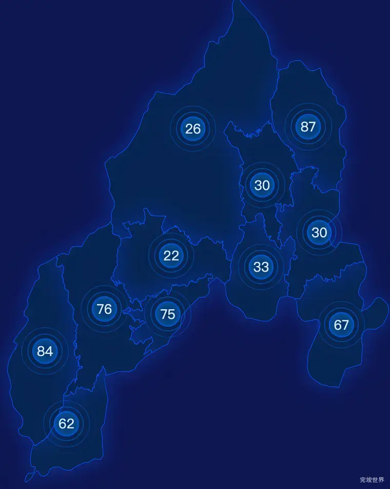 echarts永州市江永县geoJson地图圆形波纹状气泡图