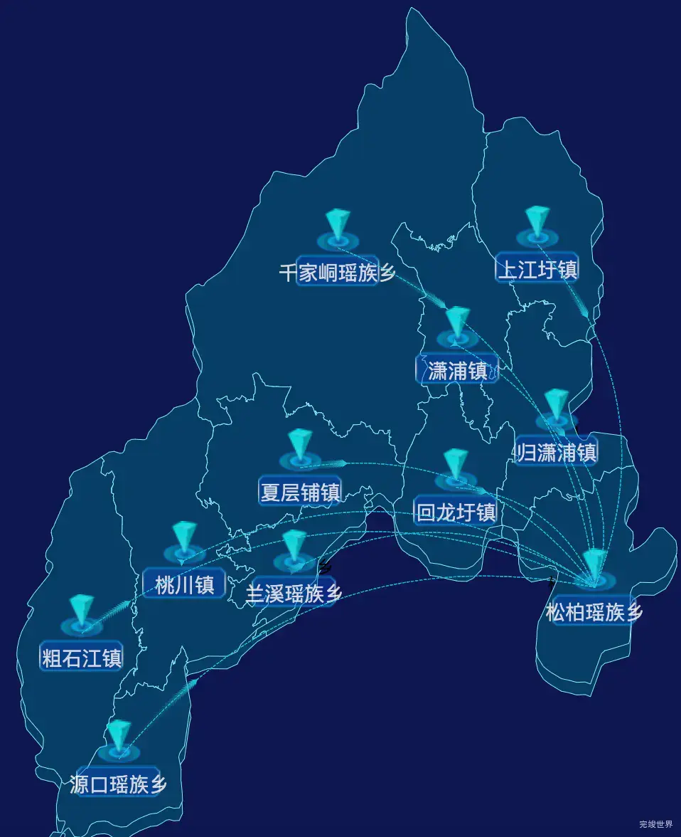 echarts永州市江永县geoJson地图label自定义样式