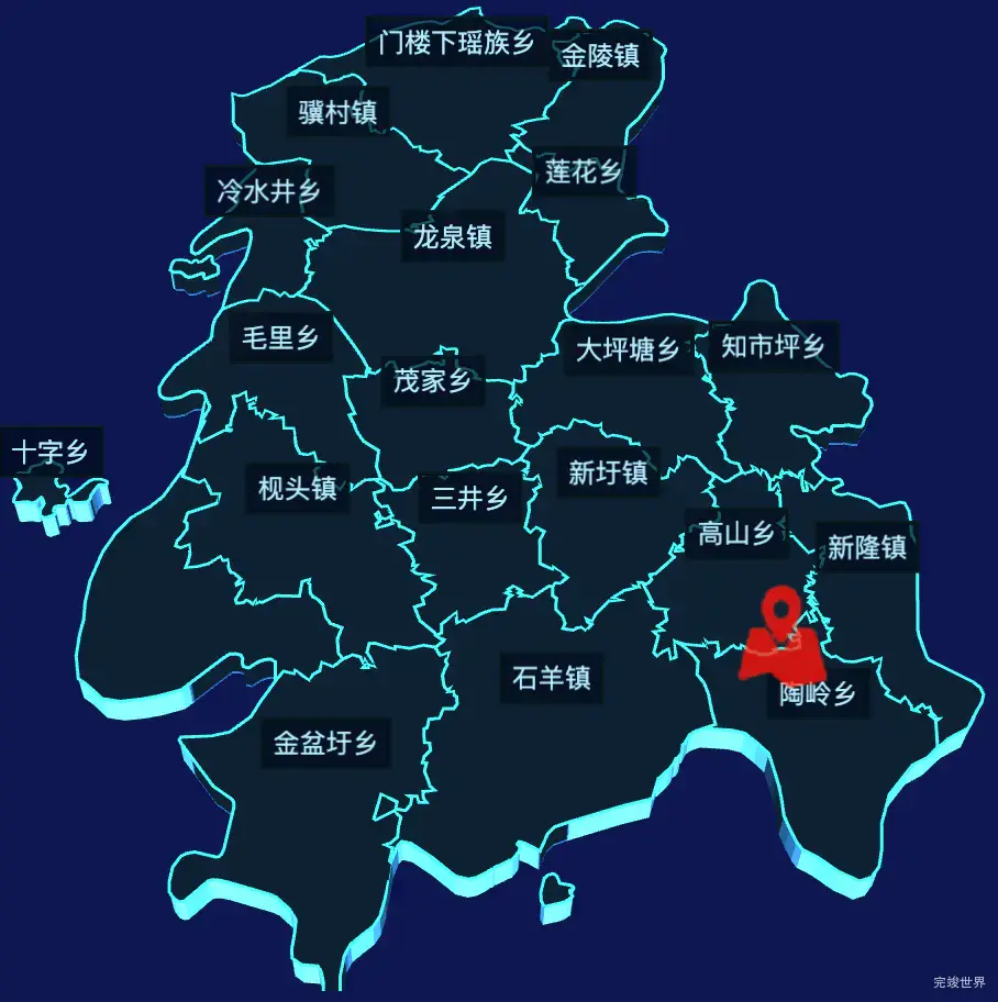 echarts永州市新田县geoJson地图3d地图自定义图标