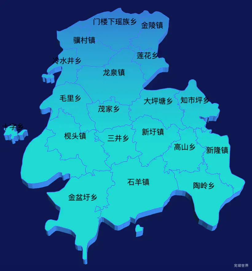 echarts永州市新田县geoJson地图3d地图