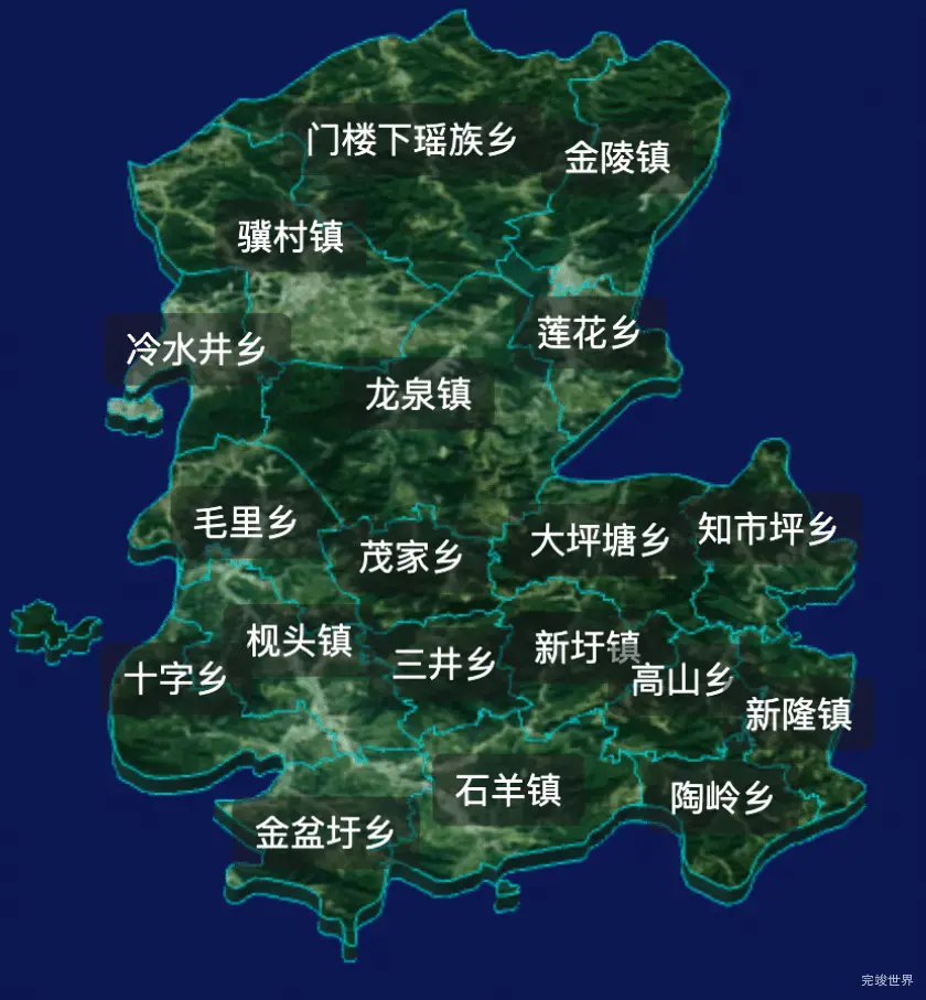 threejs永州市新田县geoJson地图3d地图