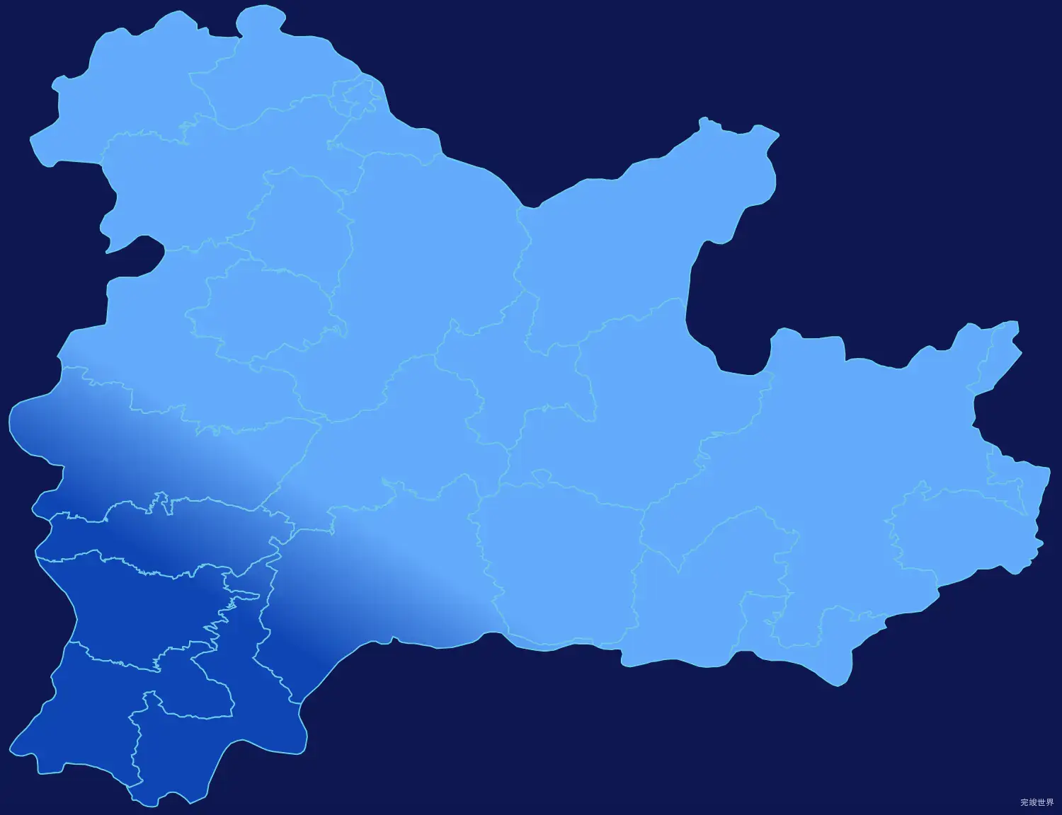 echarts永州市江华瑶族自治县geoJson地图全局颜色渐变
