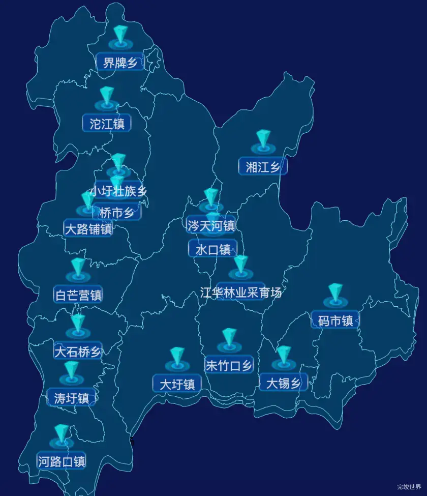 echarts永州市江华瑶族自治县geoJson地图点击跳转到指定页面