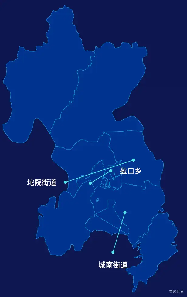 echarts怀化市鹤城区geoJson地图自定义引导线