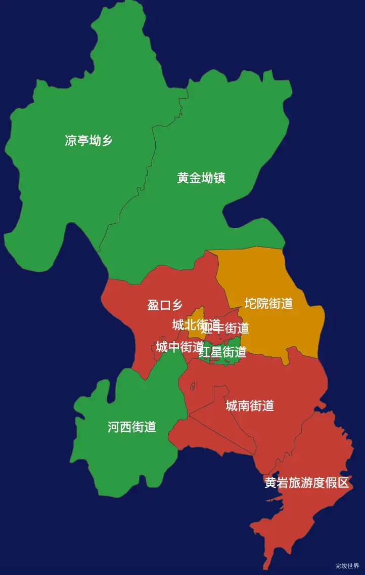 echarts怀化市鹤城区geoJson地图定义颜色