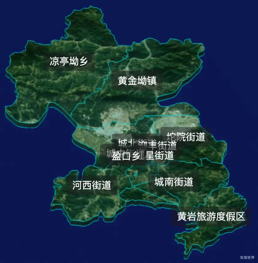 threejs怀化市鹤城区geoJson地图3d地图自定义贴图加CSS2D标签