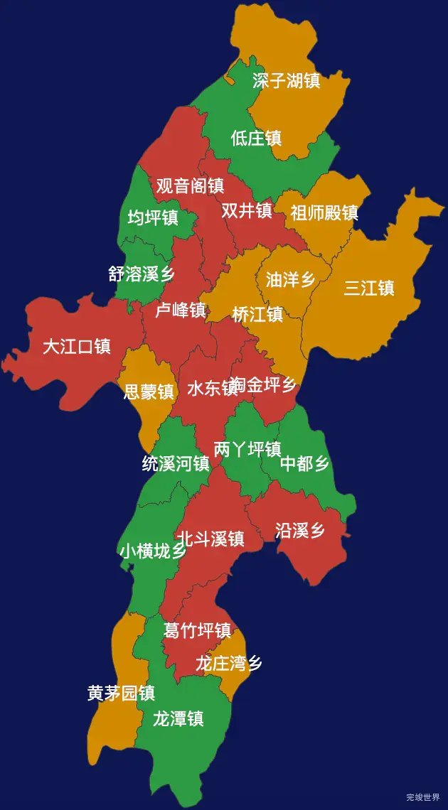 echarts怀化市溆浦县geoJson地图