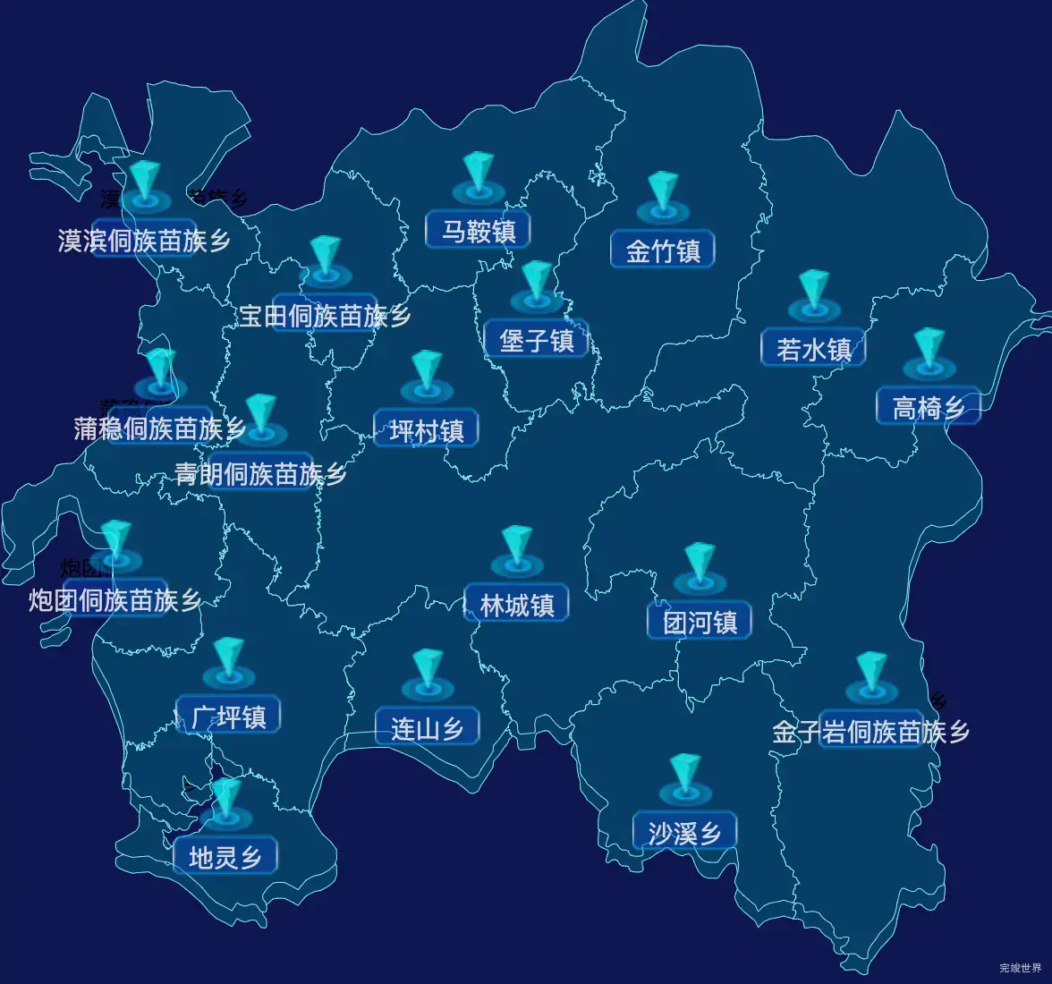 echarts怀化市会同县geoJson地图点击跳转到指定页面