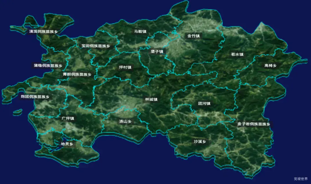 threejs怀化市会同县geoJson地图3d地图自定义贴图加CSS3D标签