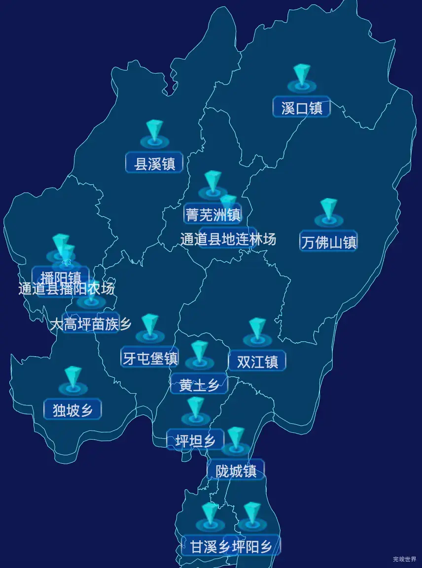 echarts怀化市通道侗族自治县geoJson地图点击跳转到指定页面