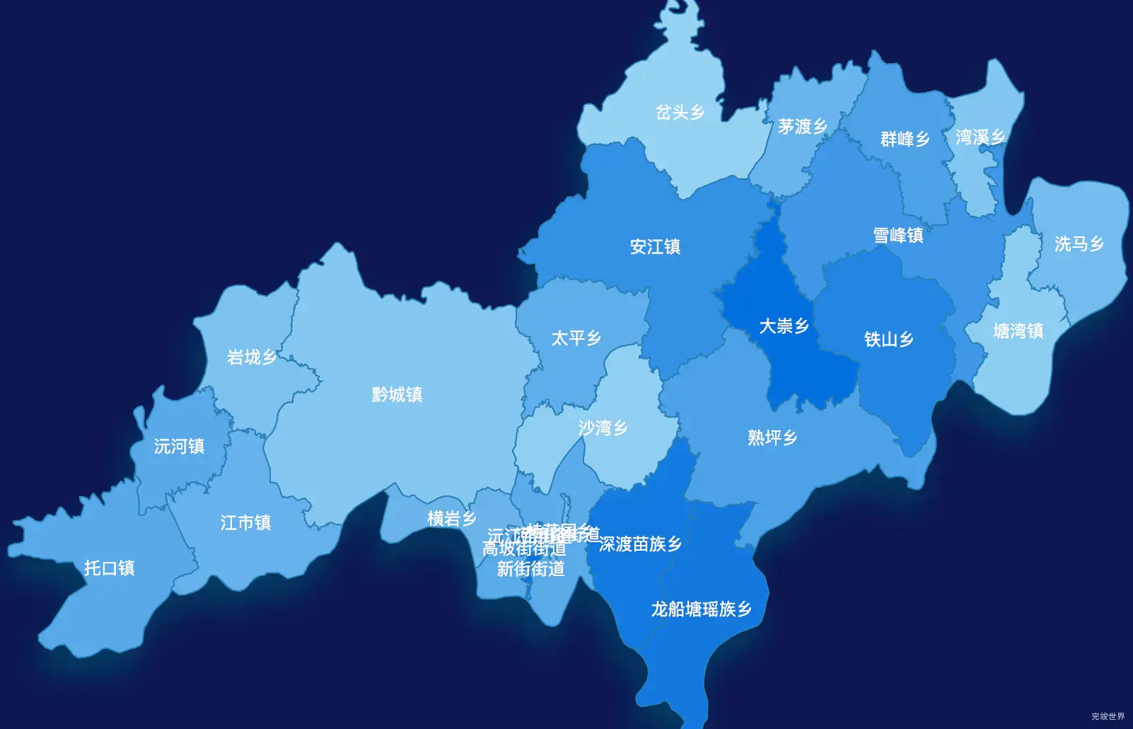 echarts怀化市洪江市geoJson地图 tooltip轮播