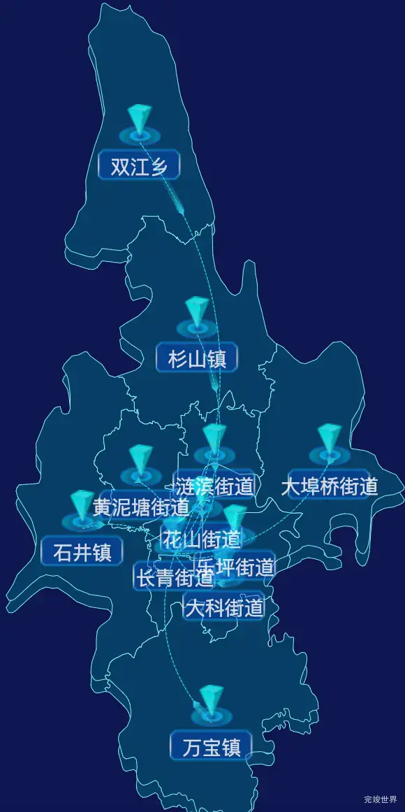 echarts娄底市娄星区geoJson地图label样式自定义