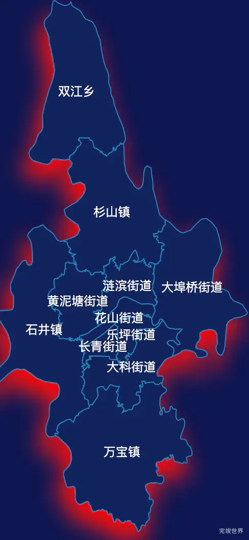 echarts娄底市娄星区geoJson地图阴影