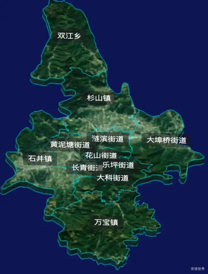 threejs娄底市娄星区geoJson地图3d地图自定义贴图加CSS3D标签