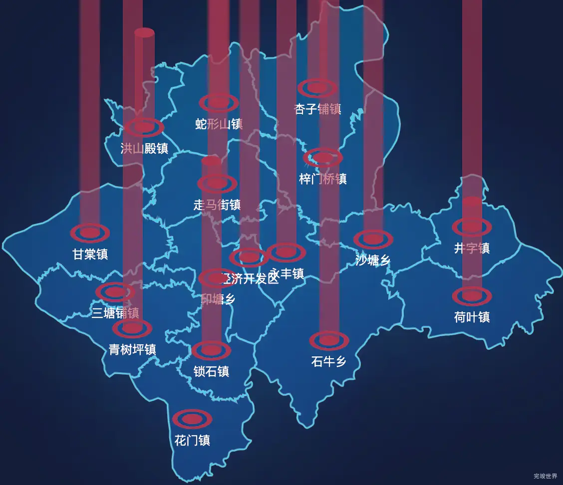 echarts娄底市双峰县geoJson地图添加柱状图