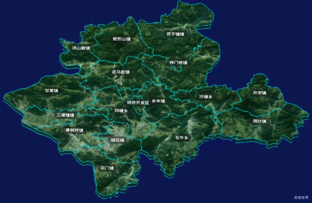 threejs娄底市双峰县geoJson地图3d地图自定义贴图加CSS3D标签