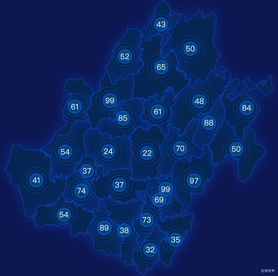 echarts娄底市新化县geoJson地图圆形波纹状气泡图