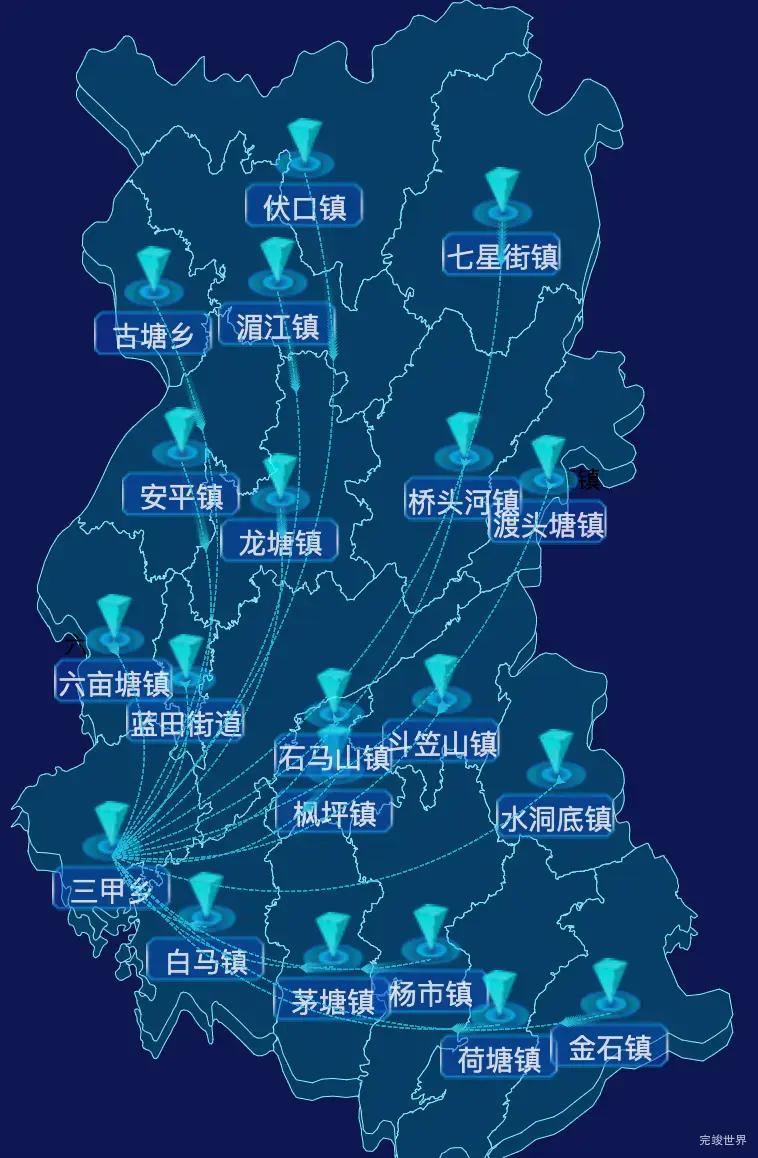 echarts娄底市涟源市geoJson地图label样式自定义