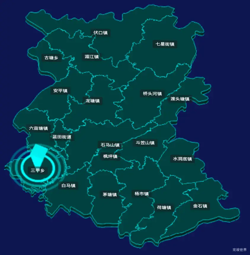 threejs娄底市涟源市geoJson地图3d地图