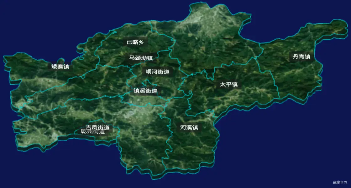 threejs湘西土家族苗族自治州吉首市geoJson地图3d地图CSS3D标签