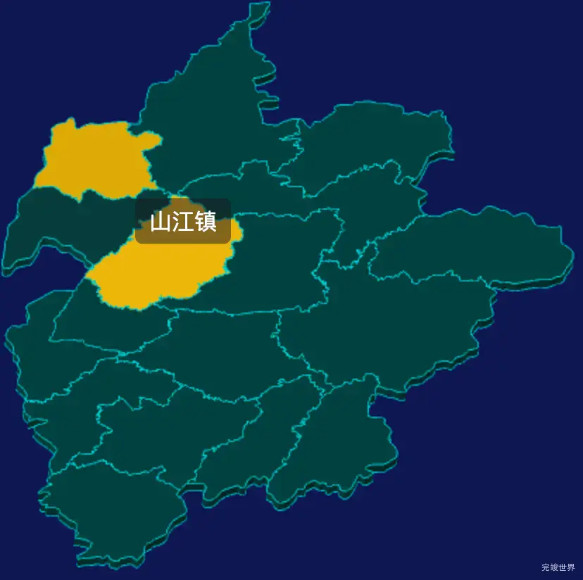 threejs湘西土家族苗族自治州凤凰县geoJson地图3d地图指定区域闪烁