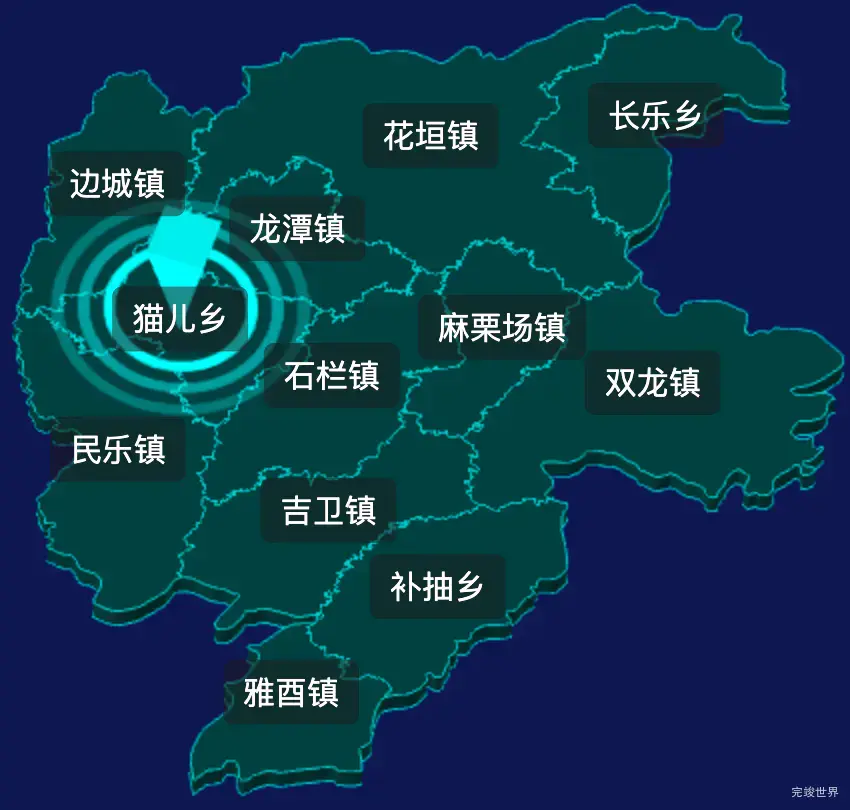 threejs湘西土家族苗族自治州花垣县geoJson地图3d地图