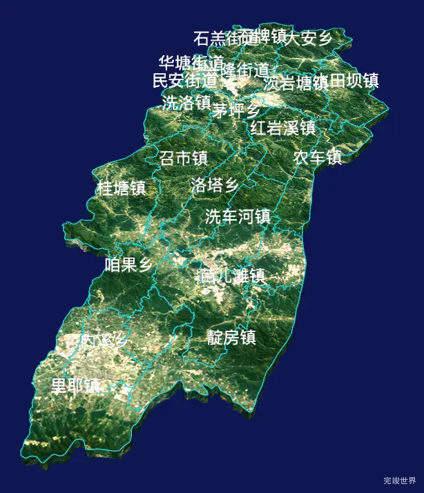 echarts湘西土家族苗族自治州龙山县geoJson地图3d地图自定义贴图-绿色地面