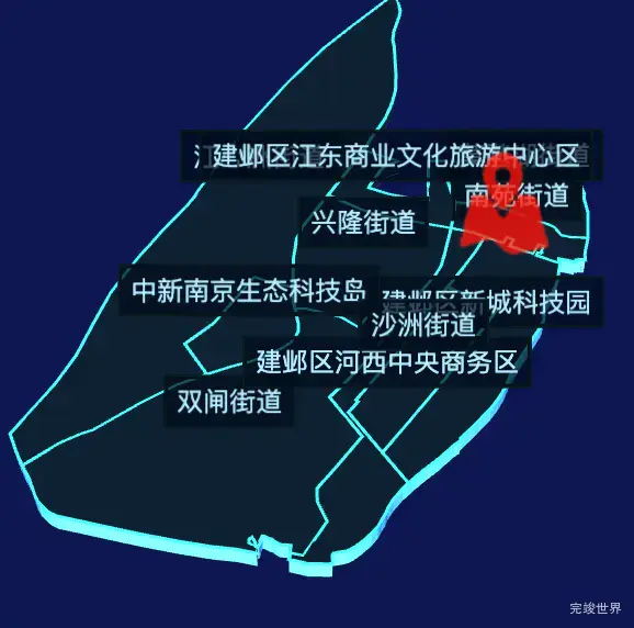 echarts南京市建邺区geoJson地图3d地图自定义图标